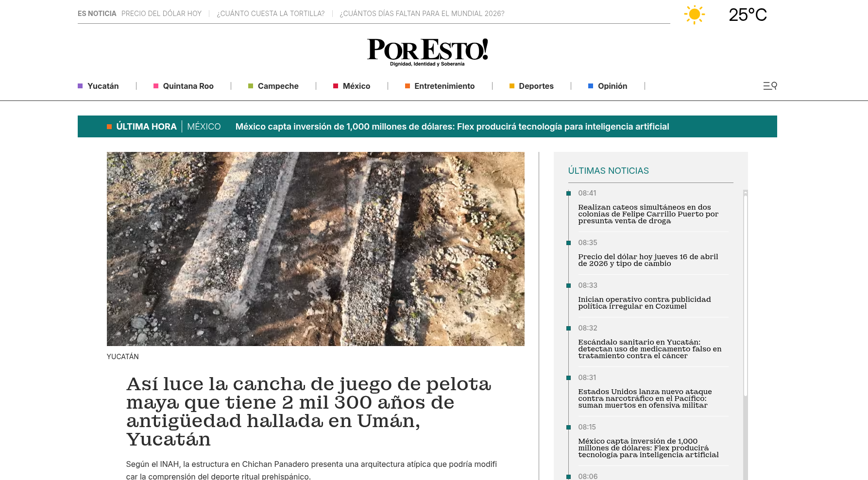 Desarrollo frontend para el periódico PorEsto screenshot