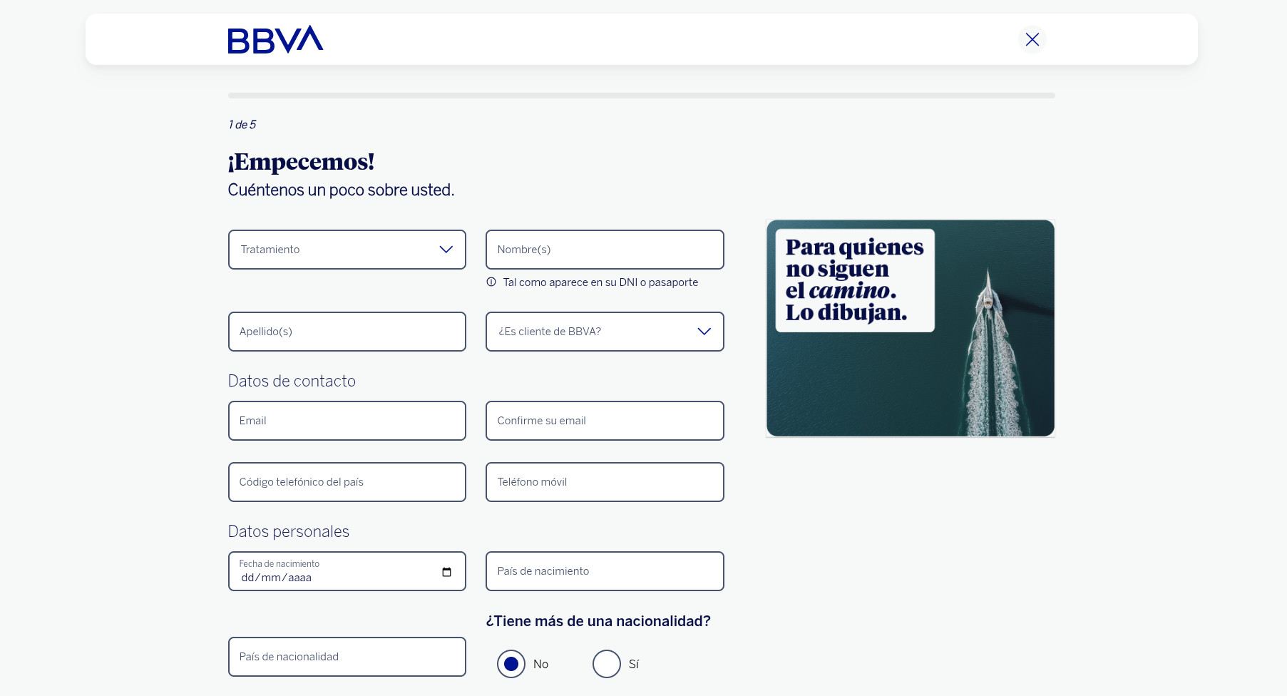 BBVA Switzerland New Gen – Onboarding bancario con videoidentificación screenshot