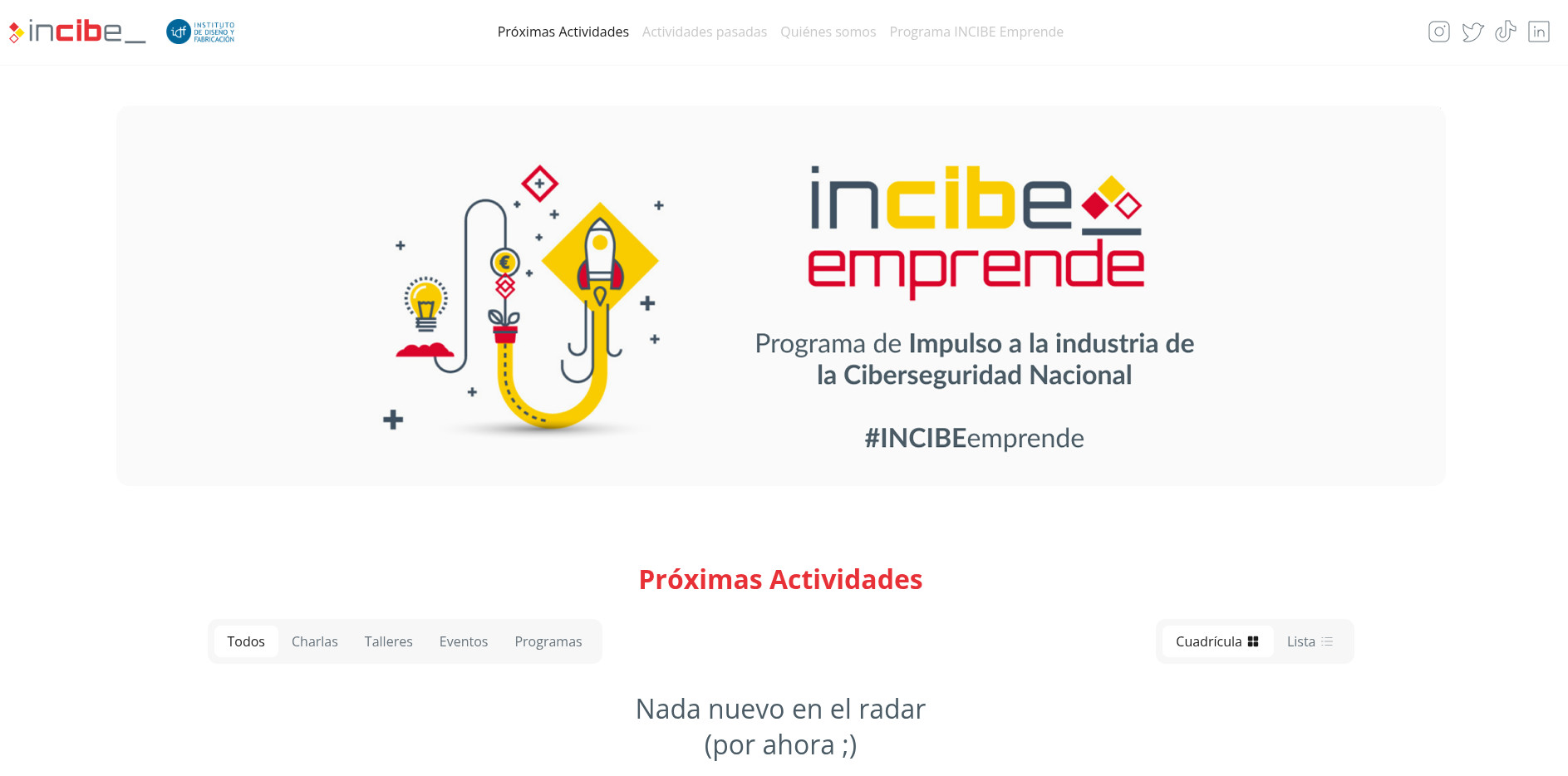 CIBERSEGURIDAD IDF – Portal de eventos y programas formativos screenshot