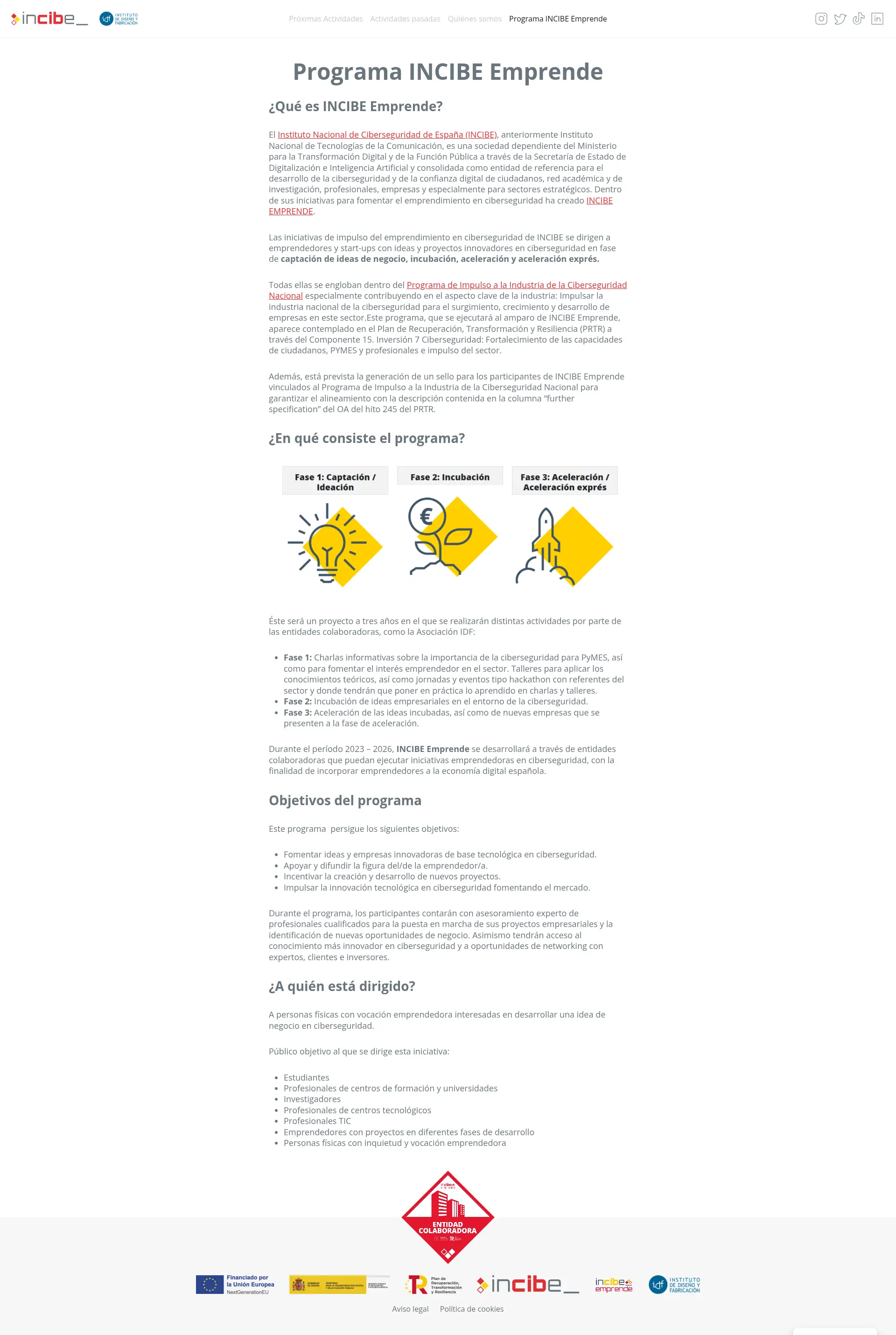 CIBERSEGURIDAD IDF – Portal de eventos y programas formativos - imagen 1