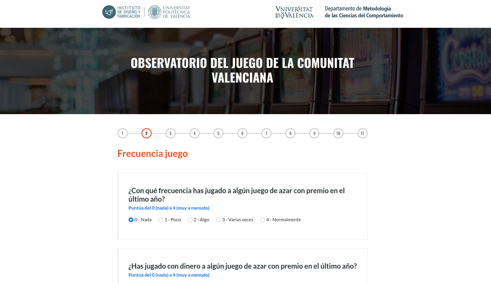 OBSERVATORIO DEL JUEGO CV – Framework TypeScript para encuesta multistep screenshot