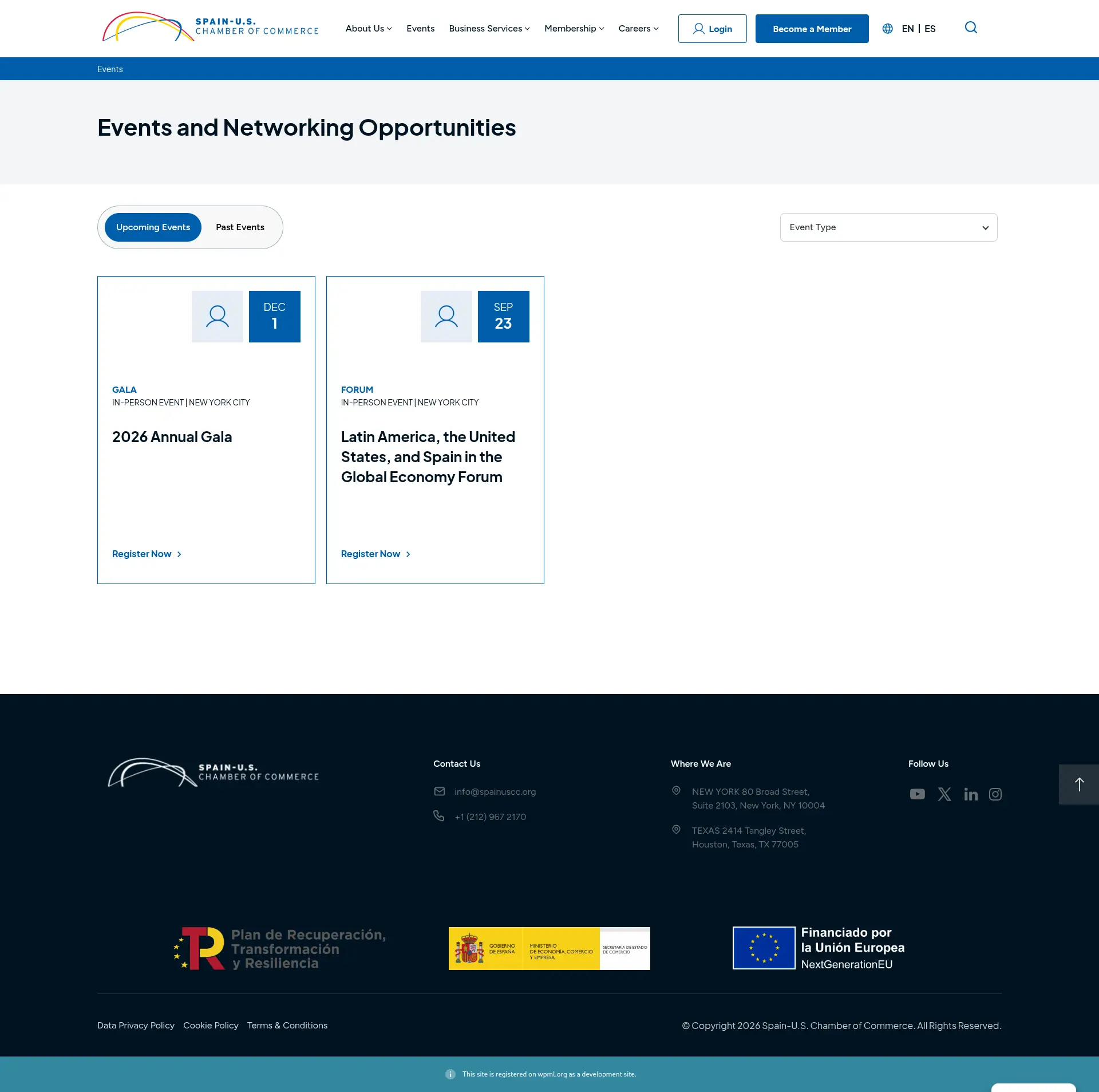 SPAIN-U.S. CHAMBER OF COMMERCE – Web corporativa y plataforma de eventos - imagen 5