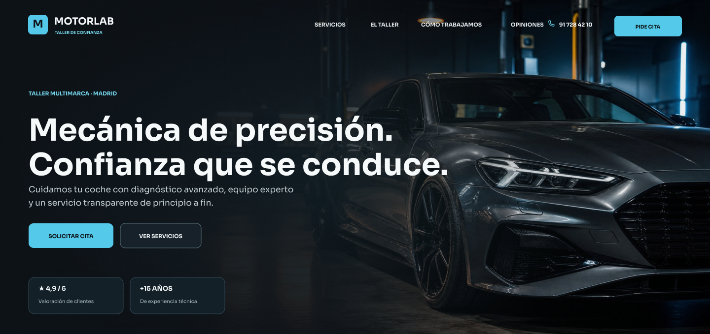 MotorLab – Web para un taller mecánico de confianza screenshot
