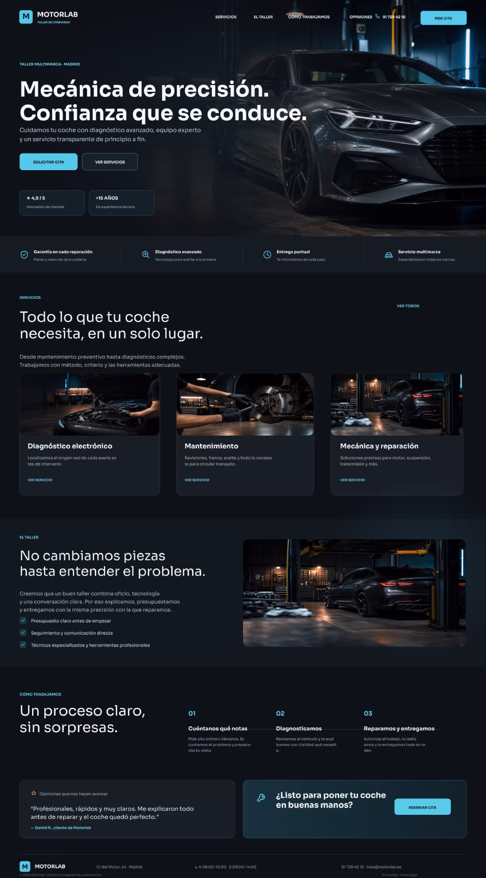 MotorLab – Web para un taller mecánico de confianza - imagen 1
