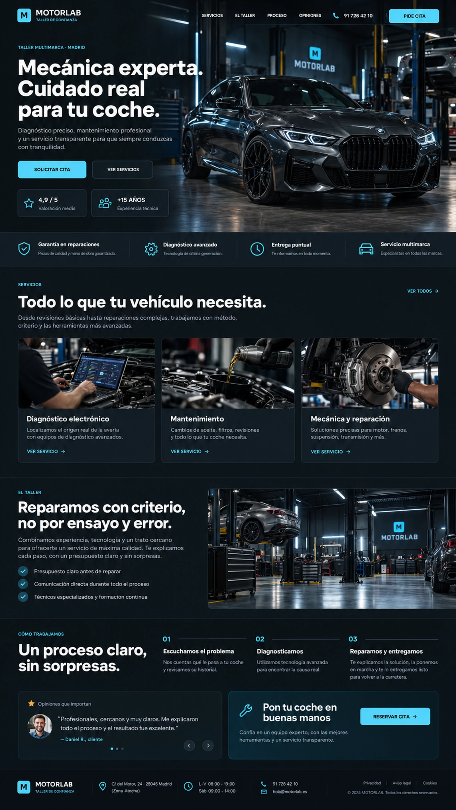 MotorLab – Web para un taller mecánico de confianza - imagen 1