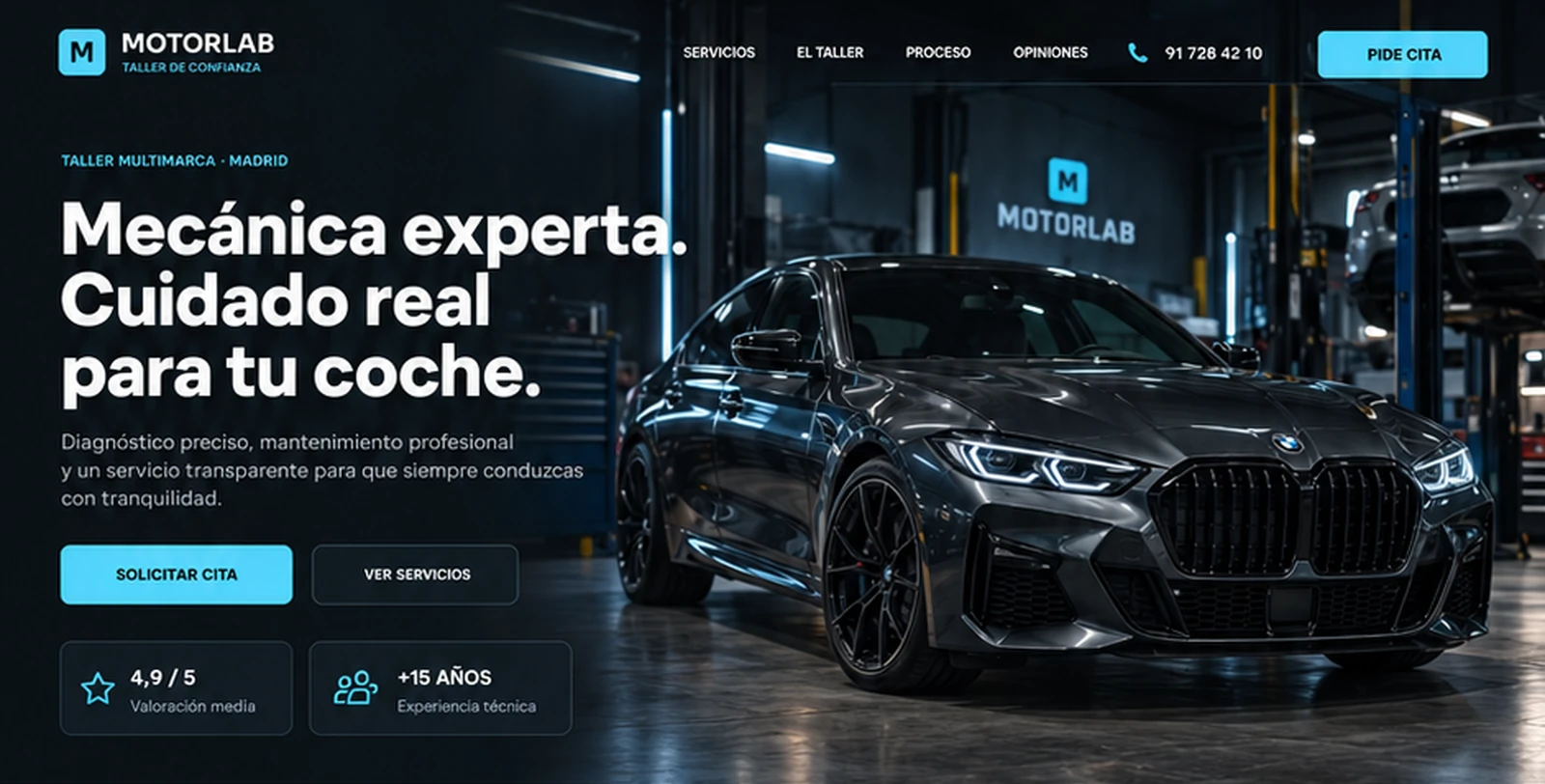 MotorLab – Web para un taller mecánico de confianza screenshot